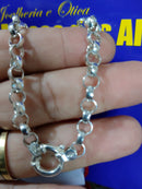 Pulseira Prata 950 elos Português 8 mm Fecho boia 12 gramas