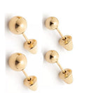 2 Pares de Brincos  3 mm e 4 mm Ouro 18 Kilates