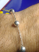 Pulseira Bola Prata 950 Bolas 7 mm Peso 4.40 Gramas 19 Cm