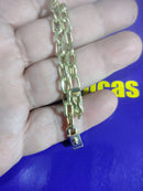Pulseira Cadeado Ouro 18 kilates 9 gramas 6 mm Oca