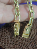 Pulseira Cadeado Ouro 18 kilates 9 gramas 6 mm Oca