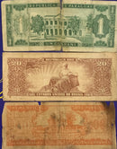 3 Cédulas 1 Guanani, 20 Cruzeiros e 100 Guaranies