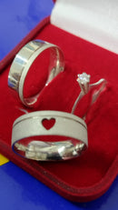 Trio de Alianças Anatômica Namoro Prata 950  Namoro e Cmpromisso 5 mm Lisa Anatômica