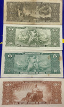 4 Cédulas Republica dos Estados Unidos do Brasil Antigas Coleção Novas