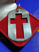 Pingente Prata 950 Cruz 8.70 Gramas 60 mm Passado Para Cordão até 10 mm