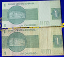 2 Cédulas 1 Cruzeiro Antigas Coleção Linda Cédulas