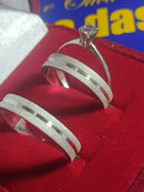 Trio de Alianças 5 mm Prata 950 Solitário 4 mm Todas Cores de Pedra