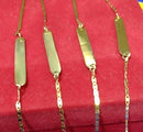 Pulseira Piastrine infantil Ouro 18 Kilates 1.10 gramas Maciça Unidade
