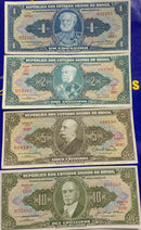 4 Cédulas Republica dos Estados Unidos do Brasil Antigas Coleção Novas e lindas