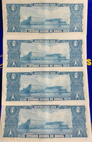 4 Cédulas 1 Cruzeiro República dos Estados Unidos do Brasil Antigas Coleção