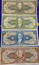 4 Cédulas Republica dos Estados Unidos do Brasil Antigas Coleção Novas