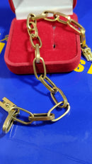 Pulseira Oca  Ouro 18 kilates Pulseira Baquert Oco 6 mm 8 Gramas