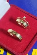 Trio Alianças Ouro 18 kilates 4.50 Grama 4 mm mais anel Solitário