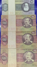 15 Cédulas Cruzeiros e Cruzados Do Brasil Cédulas  Antigas