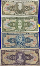 4 Cédulas Republica dos Estados Unidos do Brasil Antigas Coleção