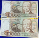 2 Cédulas Dez Mil Cruzeiros Banco Central Do Brasil  Antigas Coleção Linda Cédulas