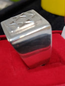 Anel Prata 950 Topo 20 x 20 mm Estrela de Davi
