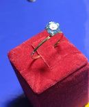 Anel Chuveirinho Pedra 4 mm Zircônias Ouro 18 Kilates Todas as Cores 1.05 Gramas