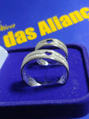 Alianças Coração em Cada Namoro Compromisso Prata 950 de lei 5 mm