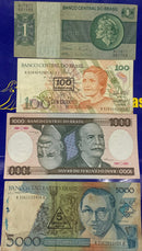 7 Cédulas Cruzeiros e Cruzados Banco Central  Nova, Raras e Colecionáveis