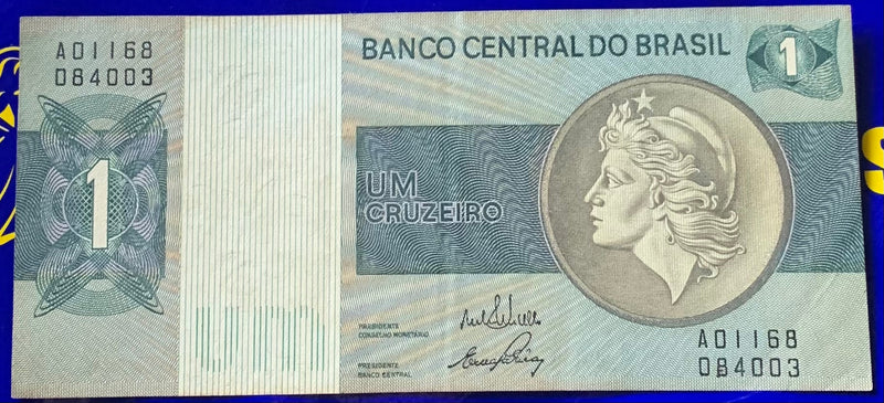 Cédula 1 Cruzeiro Banco Central Do Brasil Antiga Coleção Rara