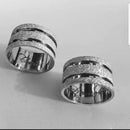 Par De Alianças De Prata 950 De Lei Modelo Quadrada 10 mm