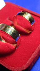 Alianças Casal Ouro 18 Kilates Retas Noivado e Casamento 7 Gramas 6mm Com Risco