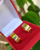 Aliança Retas Ouro 18 kilates Par 10,20 Gramas Com Risco 8 mm