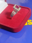 Anel Formatura Feminino Aro Tlipo Colação de Grau Todo Prata Cabeça 12 mm x 10 mm Todos todos os Cursos Zircônias