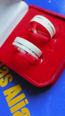 Casal Par de Alianças Namoro Prata 950  Namoro e Cmpromisso 6 mm