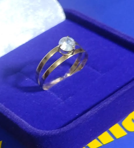 Anel Ouro 18 kilates Casamento Noivado Compromisso 2.20 Gramas Pedra Zircônia Todas as Cores 3 mm