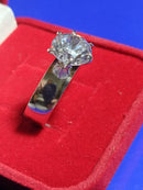 Anel Prata 950 Solitário  Aro 7 mm Pedra Zircônia 10 mm 7.20 Gramas Temos todas cores de Pedras