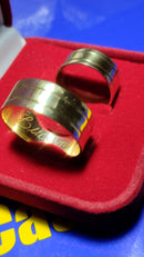 Alianças Com 2 Riscos Ouro 18 Kilates Noivado Casamento Bodas 10 mm 12 Gramas Maciço Polidas Resistente