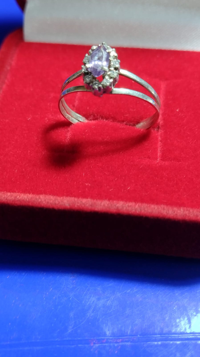 Anel De Formatura Feminino Prata 950 TOPO 9 X 6.2 mm Todas formaturas e Cursos Pedra 6 x 2.7 mm Zircônia