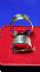 Alianças 10 mm Namoro Prata 950  Namoro e Cmpromisso Lisa Com uma Pedra Maciça