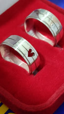 Alianças Coração Namoro Compromisso de Prata 950 Lisa 7 mm Lisa e Brilhosa