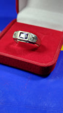 Anel Formatura Masculino Prata 950 Pedra 6 x 4 mm Zircônia Todas formaturas e cursos Maciço Topo 7 mm