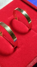 Alianças de Casamento Ouro par 18 Kilates brilhosa Maciça Maciças