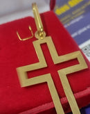 Pingente Cruz Vazada Ouro 18 Kilates 4.70 Gr 49 mm Maciça