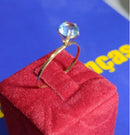 Anel Solitário Zircônia 5 mm Ouro 18 Kilates 0.80 Grama