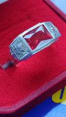 Anel Formatura Dirreitto Masculino Prata Baguete Grande Anel de Formatura Prata 950 Todos Símbolos 18 Kilates