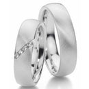 Alianças De Prata 950 - Modelo Retas 5 mm C/  Pedras Certificado de Garantia eterna do produto Caixinha de Veludo