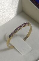 Anel Meia Aliança Rubi Pedra 0.50 mm Peso 1.10 Grama Ouro 18 Kilates