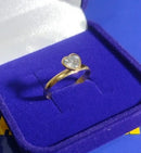 Anel Coração Pedra Zircônia 7 mm Peso 1.20 Gramas Ouro 18 Kilates