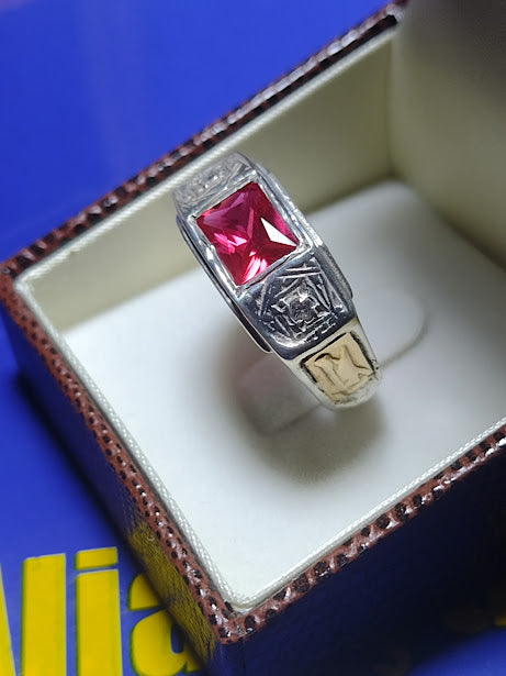 Anel Formatura prata com Simbolo ouro 18k Todos os Cursos