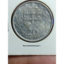 Moeda Antiga 20 Escudos 1966  prata 10,20 gramas 30 mm