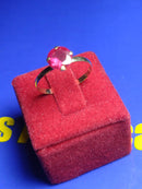 Anel Chuveirinho Solitário Pedra 6mm Zircônias Ouro 18 Kilates Todas as Cores 1.20Gramas