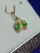Pingente Borboleta Asa Verde Ouro 18 Kilates 0.60 Grama 10 mm