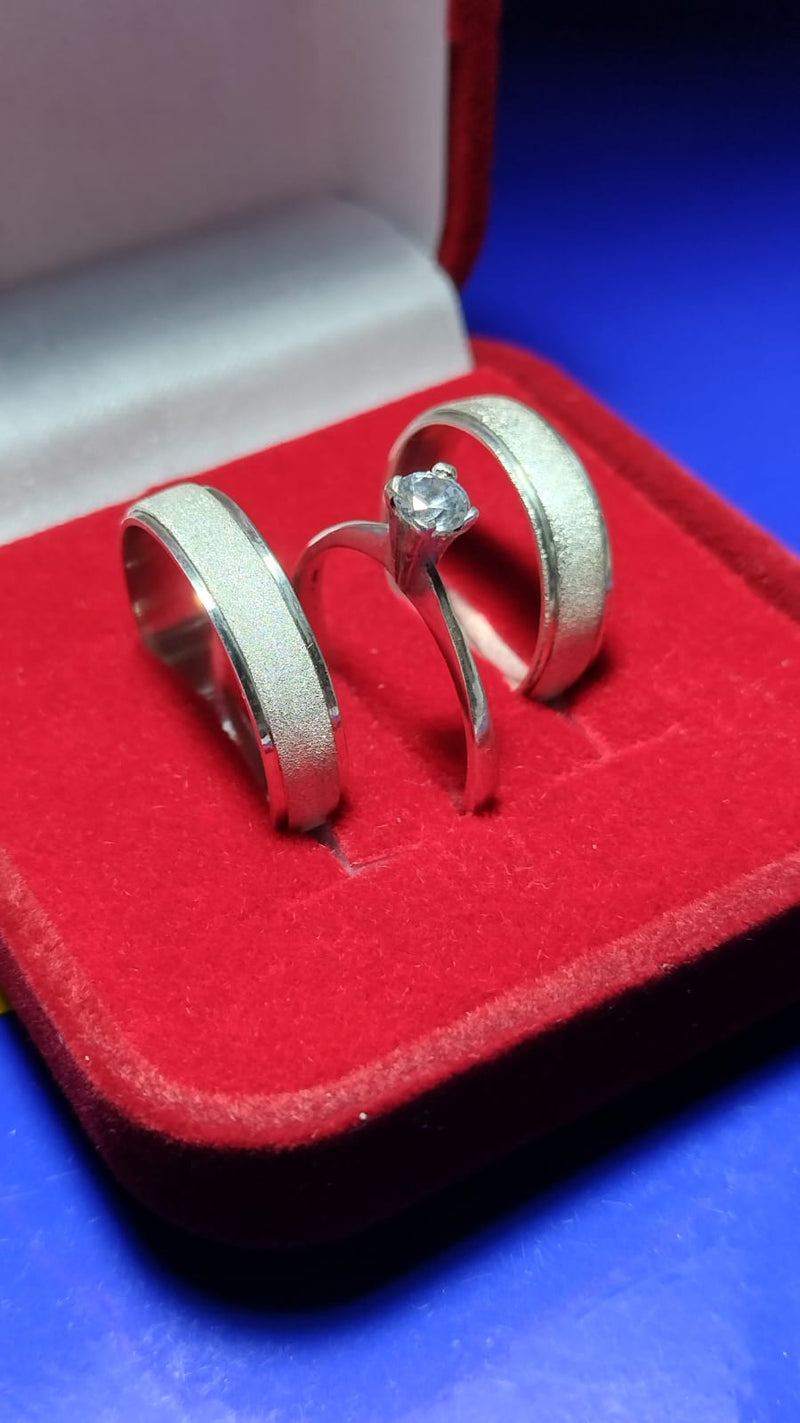 Anel de Compomisso Alianças Fosca Anel Solitário Pedra Zicônias 3 mm Prata 950 Prata 5 mm largura