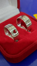 Alianças Coração Namoro Compromisso de Prata 950 Lisa 7 mm Lisa e Brilhosa